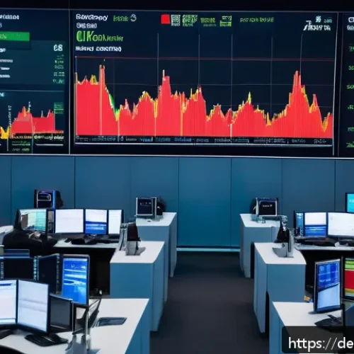 Home 31 미국 연준과 금리 정책 - A sophisticated European stock market trading floor in Frankfurt, Germany, with diverse professional...