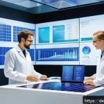 Home 23 공공경제학과 정부 개입 - A modern German research laboratory scene showing diverse scientists collaborating on renewable ener...